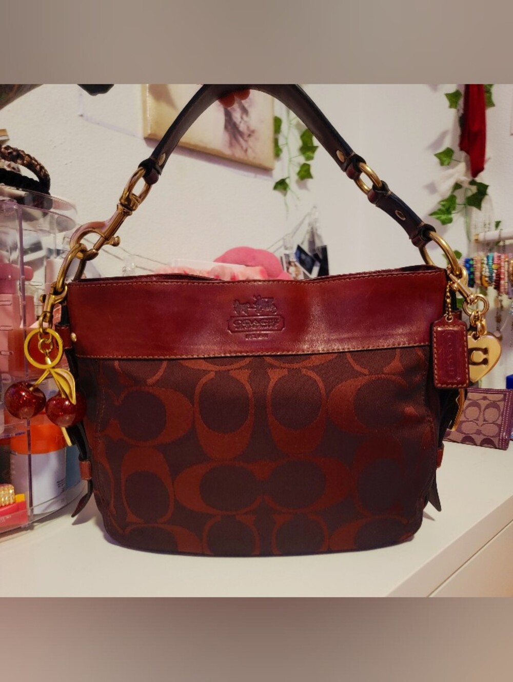 ❤️Coach 12657 Vtg Burgundy Zoe HOBO Shoulder Bag- Stunning!! ❤️